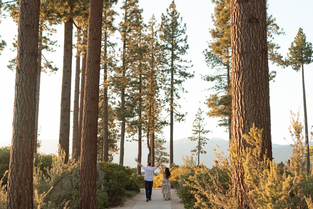 Lake Tahoe Engagement and Couples Photos Photographer Lake Tahoe engagement and couples photos. Sand Harbor Engagement Photo. Date night idea--couples mini photo shoot by Lake Tahoe Photographer