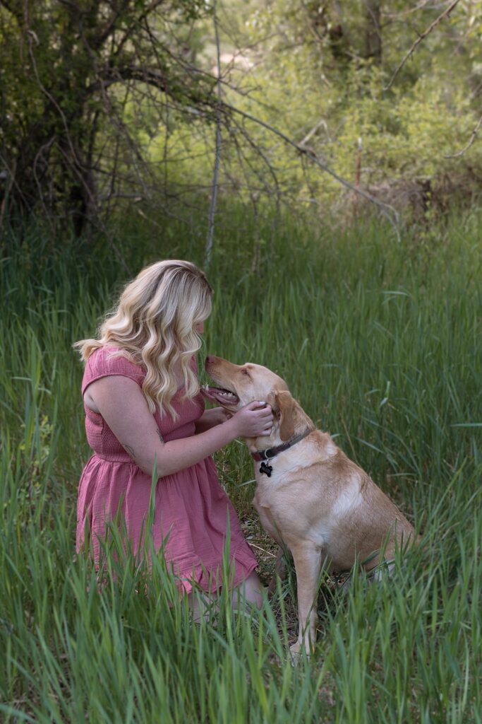 Reno Nevada CNA Graduation Senior Portraits with a dog. Reno Lake Tahoe senior photographer. 