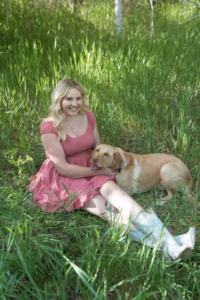 Reno Nevada CNA Graduation Senior Portraits with a dog. Reno Lake Tahoe senior photographer. 