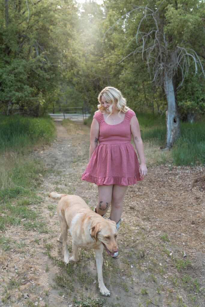 Reno Nevada CNA Graduation Senior Portraits with a dog. Reno Lake Tahoe senior photographer. 