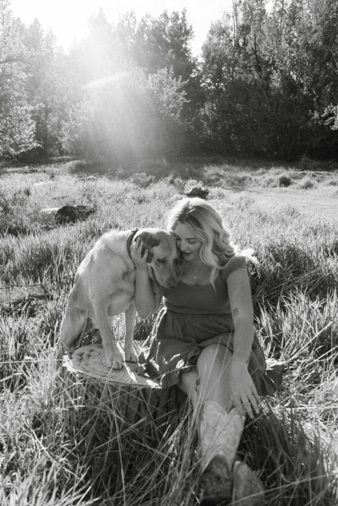 Reno Nevada CNA Graduation Senior Portraits with a dog. Reno Lake Tahoe senior photographer. 