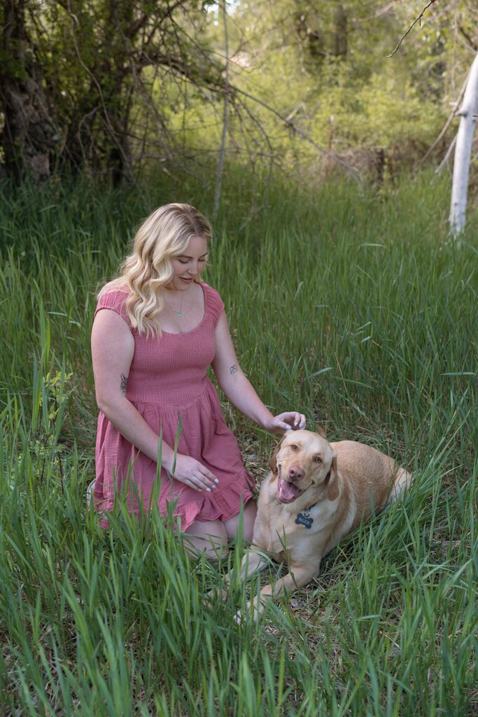 Reno Nevada CNA Graduation Senior Portraits with a dog. Reno Lake Tahoe senior photographer. 