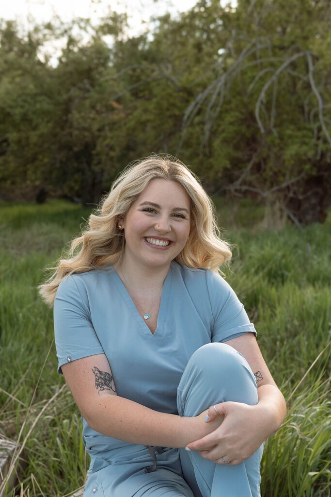 Reno Nevada CNA Graduation Senior Portraits with a dog. Reno Lake Tahoe senior photographer. 