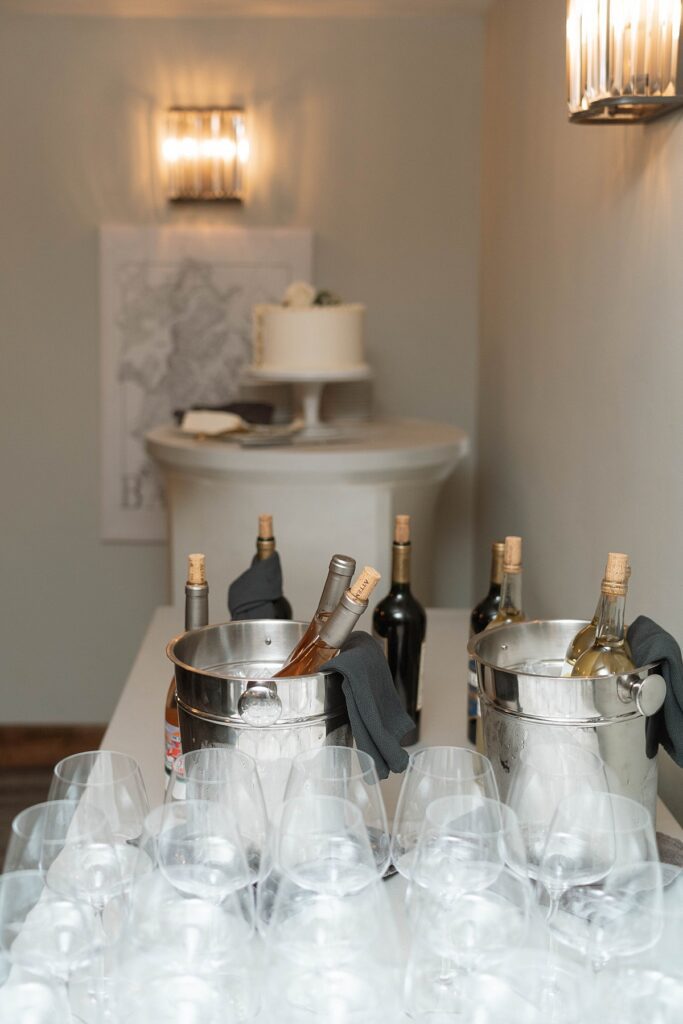 wedding cake. lake tahoe elopement. Reception dinner at Jimmy's in the Landing. lake tahoe wedding elopement photographer videographer. 4JOY media