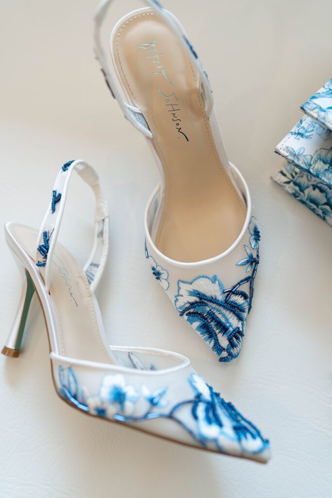 wedding betty johnson shoes flat lay. lake tahoe wedding photographer videographer. 4JOY media