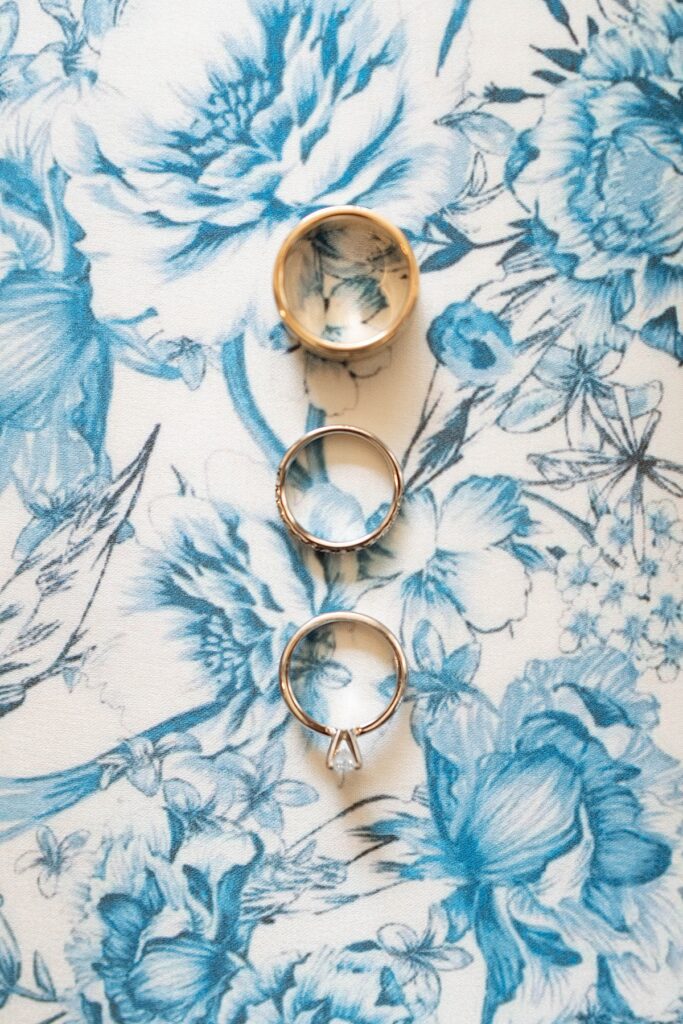 flat lay wedding rings. lake tahoe wedding photographer videographer. 4JOY media