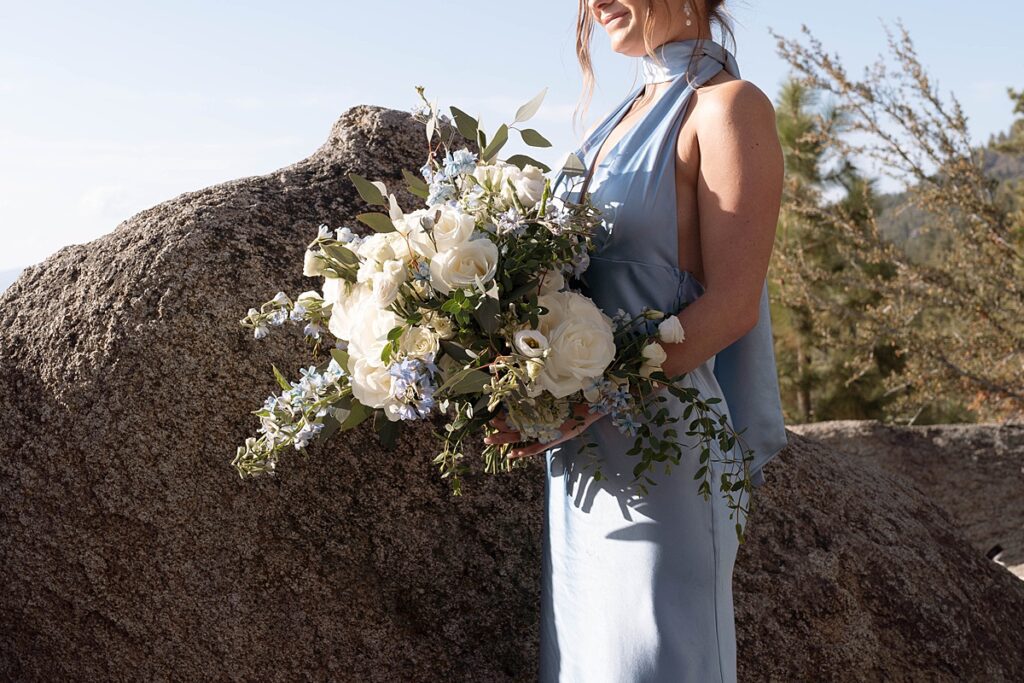logan schoals elopement ceremony. wedding bouquet. lake tahoe wedding elopement photographer videographer. 4JOY media