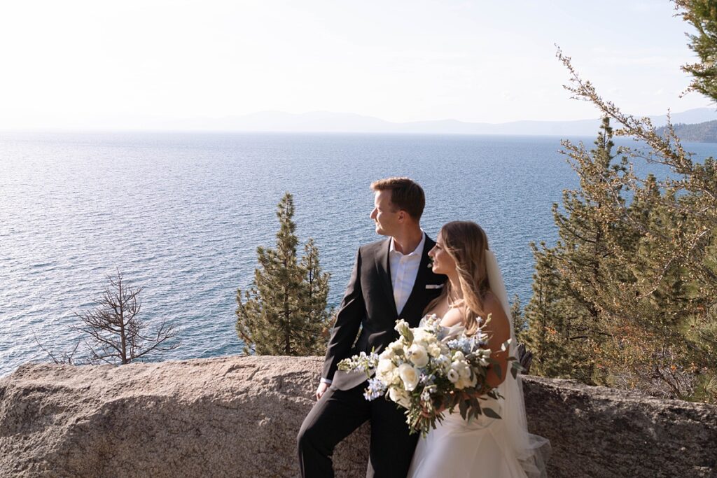 bride and groom portraits. logan schoals elopement. lake tahoe wedding elopement photographer videographer. 4JOY media