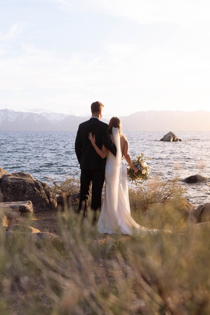 bride and groom portraits. logan schoals elopement. lake tahoe wedding elopement photographer videographer. 4JOY media