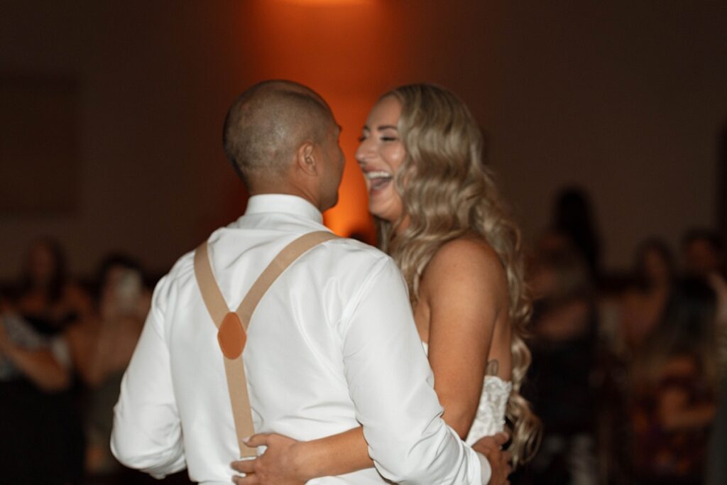 first dance between bride and groom.  Plumpjack inn Truckee Palisades Lake Tahoe Wedding photographer videographer