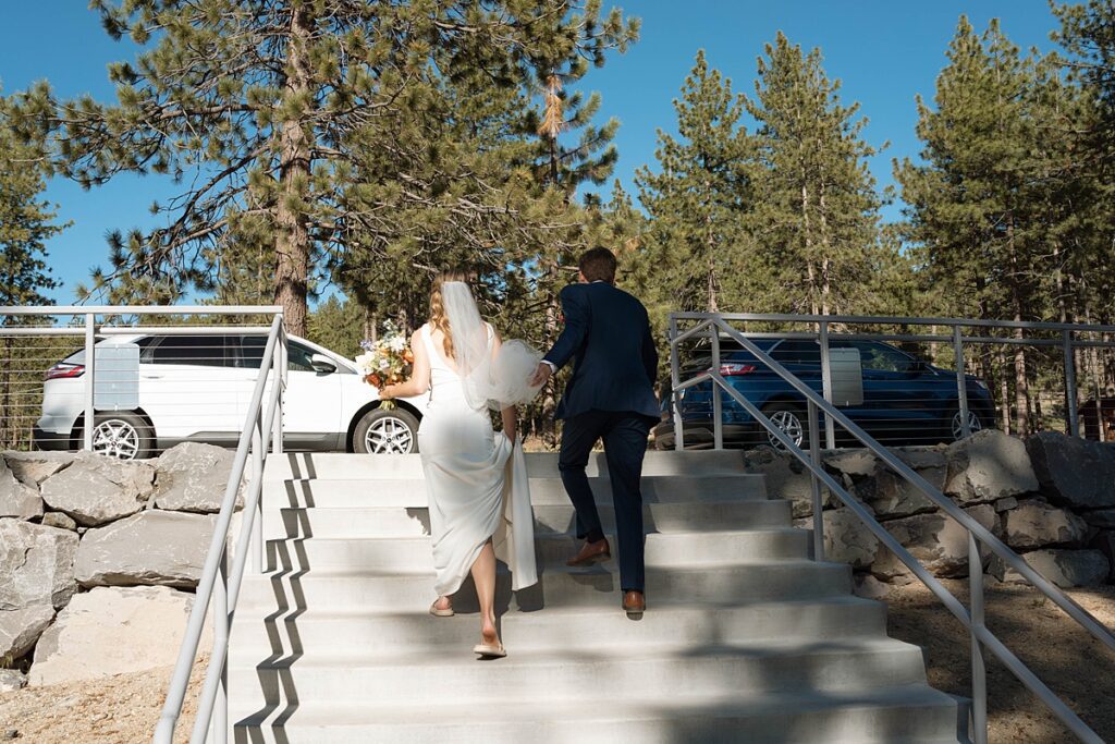 bride and groom. Roundhill Beach Lake Tahoe Elopement Photographer Videographer 4JOY Media