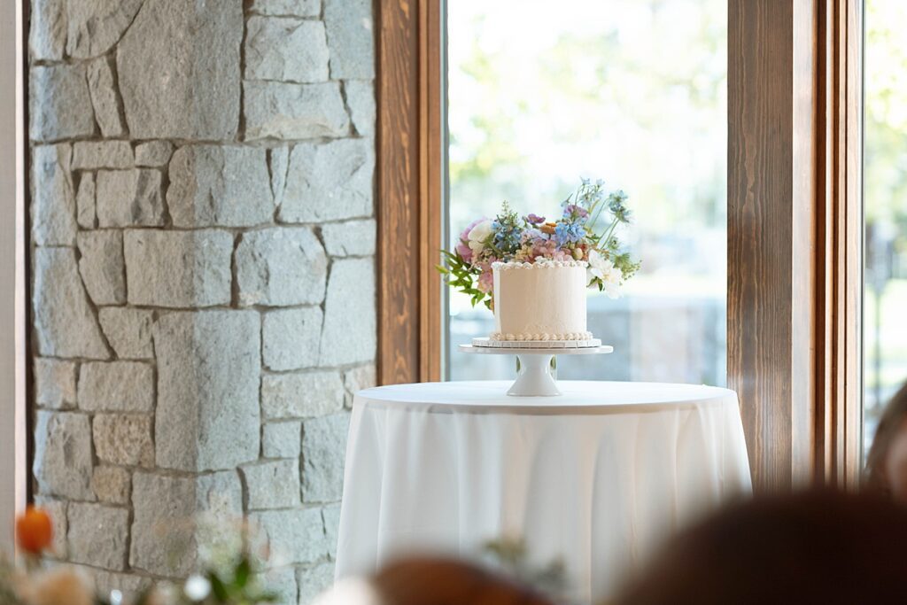 wedding cake. Edgewood Resort Reception Lake Tahoe Elopement Photographer Videographer