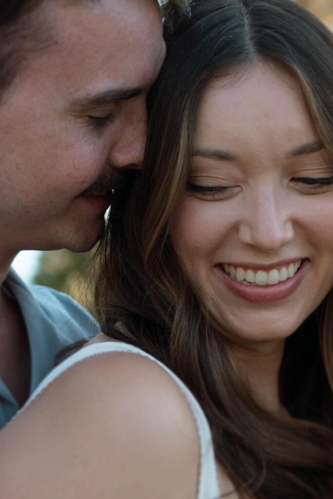 engaged couple intimate and candid photo