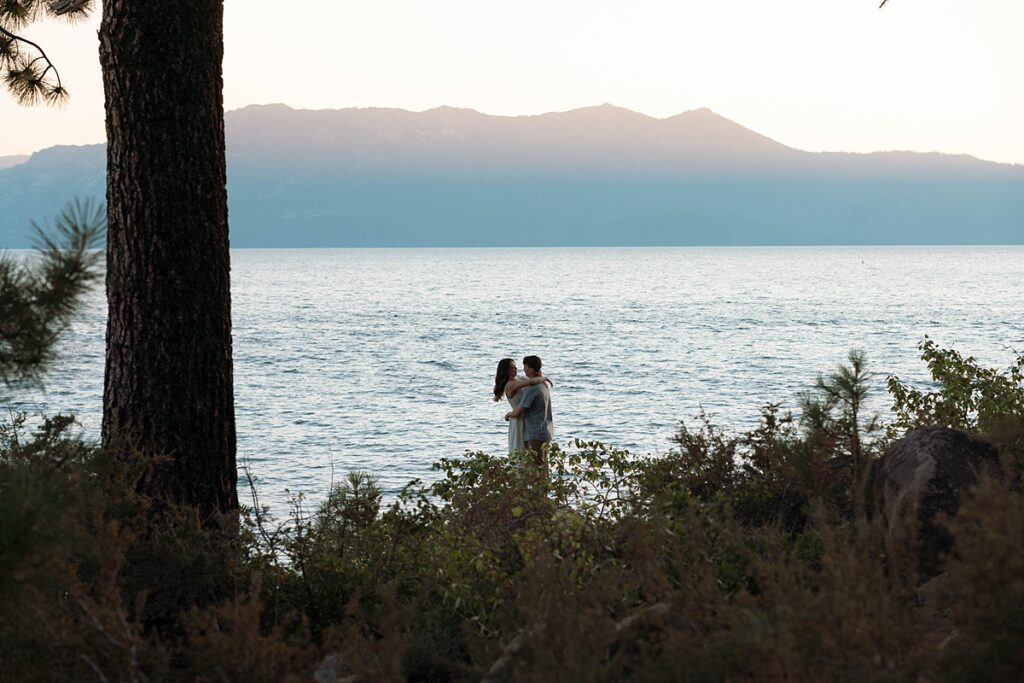 blue hour at lake tahoe captured by lake tahoe engagement photographer