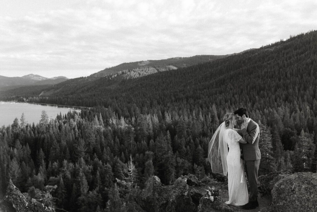 Couple Portraits at Top 5 places to elope in Lake Tahoe--Eagle Rock