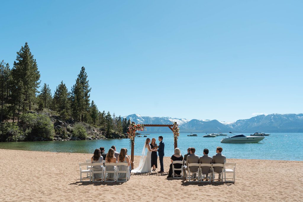 Elopement Ceremony at Top 5 places to elope in Lake Tahoe--Round Hill Resort