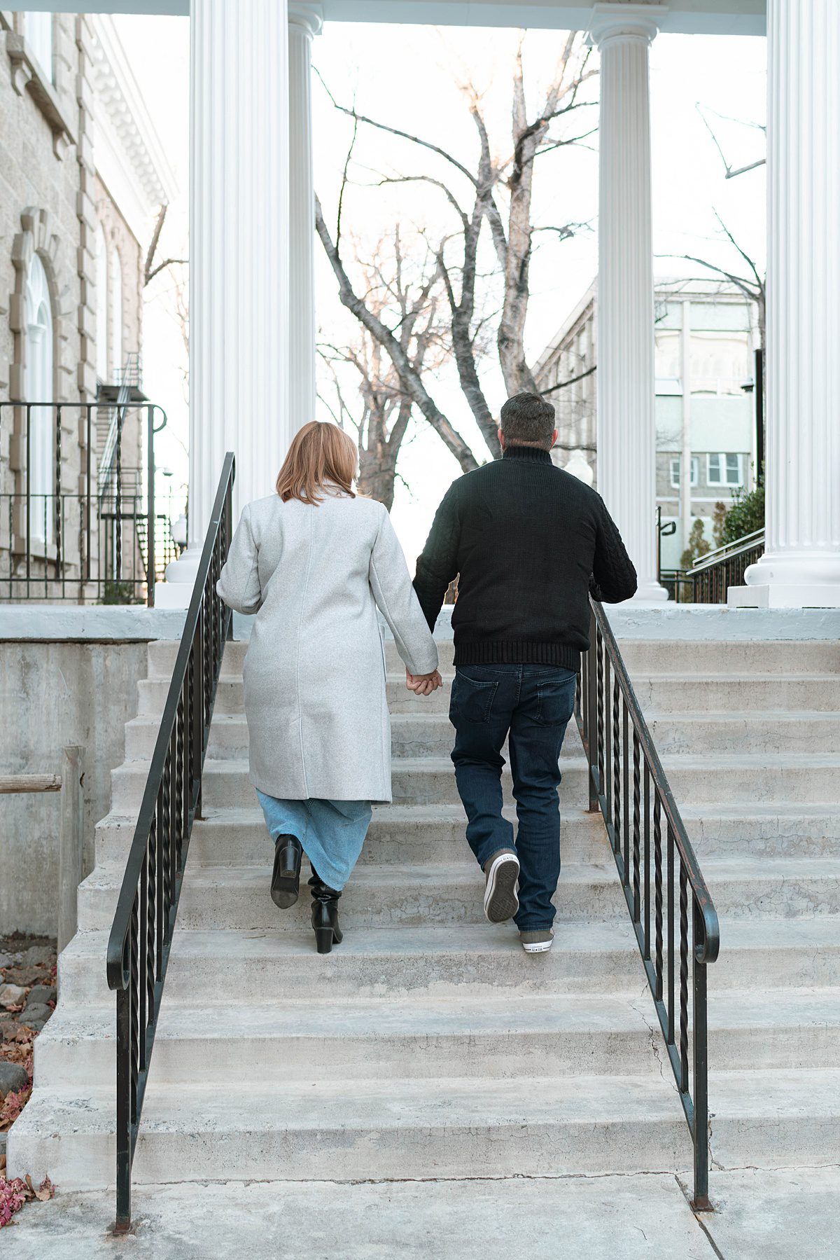 Downtown Carson City Nevada Family Session Urban style photos captured by Lake Tahoe wedding photographer. Mom and dad photos