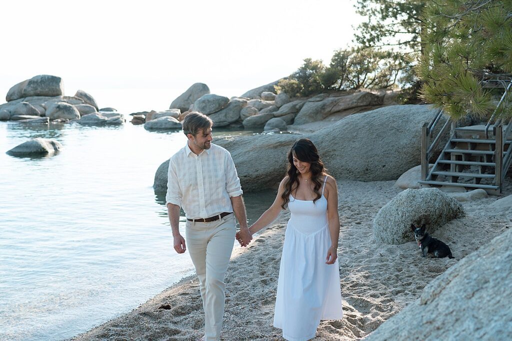 Hidden Beach engagement photos in Lake Tahoe captured by wedding photographer
