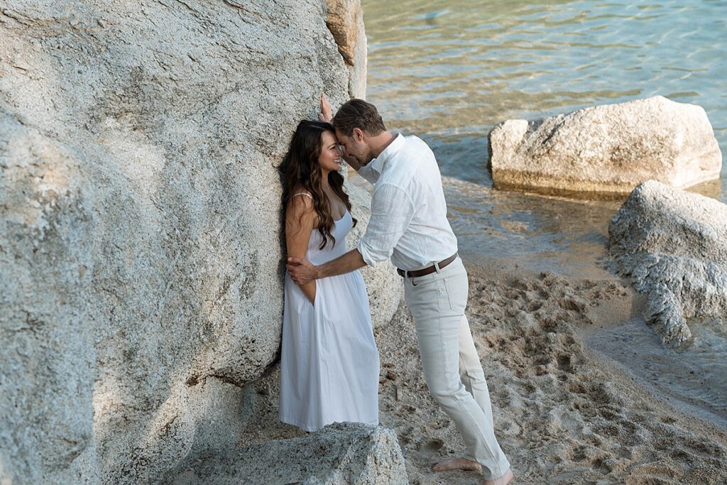 Hidden Beach engagement photos in Lake Tahoe captured by wedding photographer
