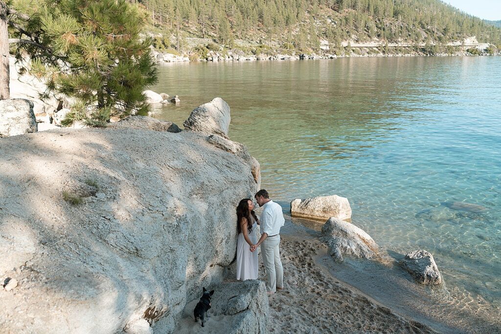 Hidden Beach engagement photos in Lake Tahoe captured by wedding photographer