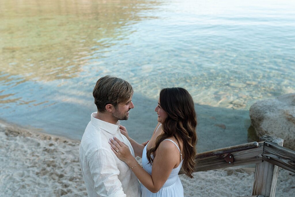 Hidden Beach engagement photos in Lake Tahoe captured by wedding photographer